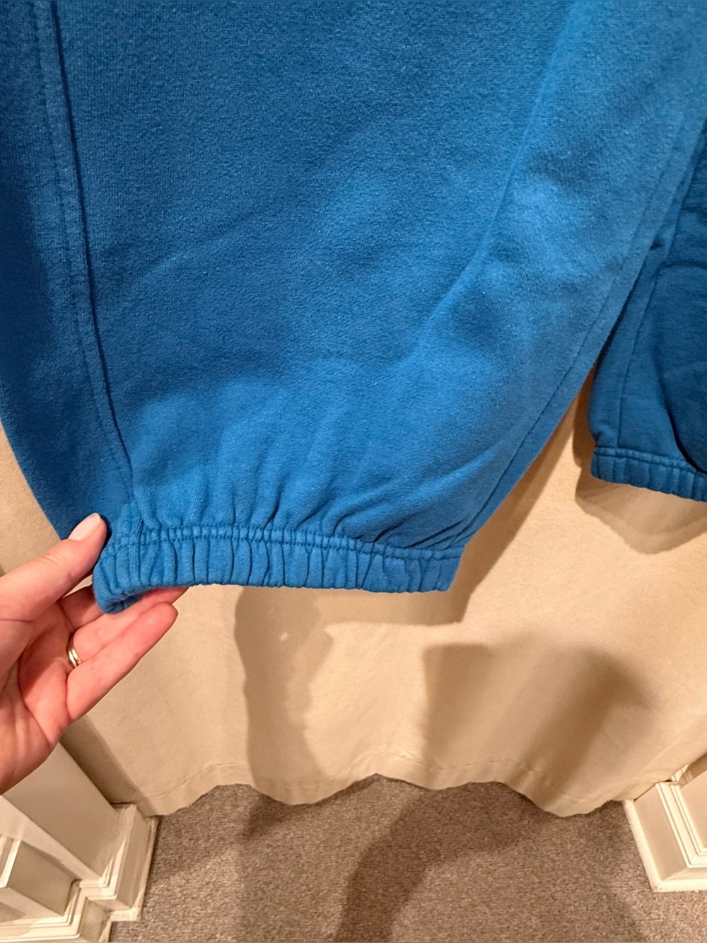 Le Bon Shoppe French Terry Balloon Pants in Teal Blue - Picture 6 of 6